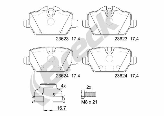 Set placute frana,frana disc 23623 00 704 00 BRECK